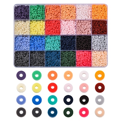 8400Pcs 24 Colors Handmade Polymer Clay Beads CLAY-YW0001-11B-4mm-1