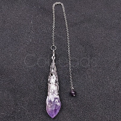 Natural Amethyst Healing Dowsing Divination Pendulums PW-WGB216D-01-1