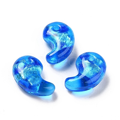 Luminous Handmade Silver Foil Lampwork Beads LAMP-F022-05B-1