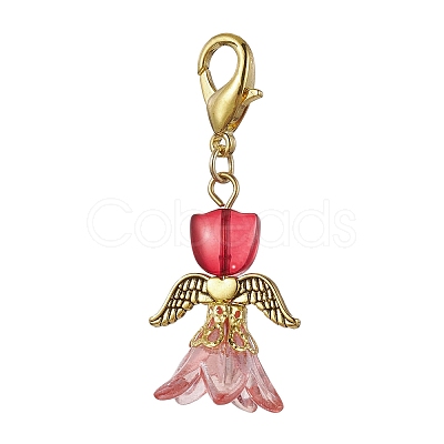 Lily Angel Glass Pendant Decorations HJEW-JM01624-1