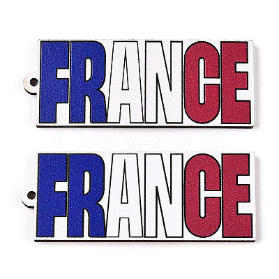 French Theme Printed Wood Pendants WOOD-N016-09-1