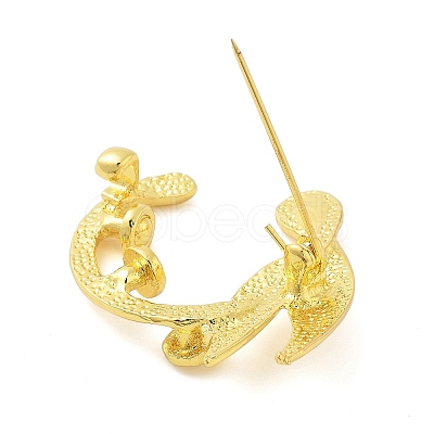 Whale Tail Zinc Alloy Brooches for Backpack Clothes JEWB-S029-01G-1