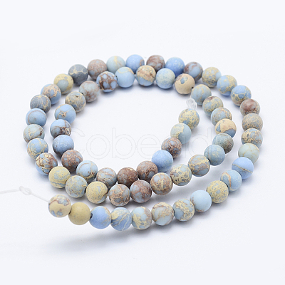 Natural Imperial Jasper Beads Strands X-G-K232-6mm-01A-1