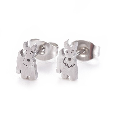 Tarnish Resistant 304 Stainless Steel Puppy Jewelry Sets SJEW-F208-06P-1