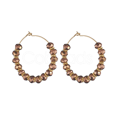 Beaded Hoop Earrings X-EJEW-JE03770-03-1