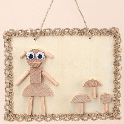 DIY Girl & Mushroom Painting Handmade Materials Package for Parent-Child DIY-P036-12-1