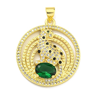 Brass Micro Pave Cubic Zirconia Pendants KK-K354-17G-1