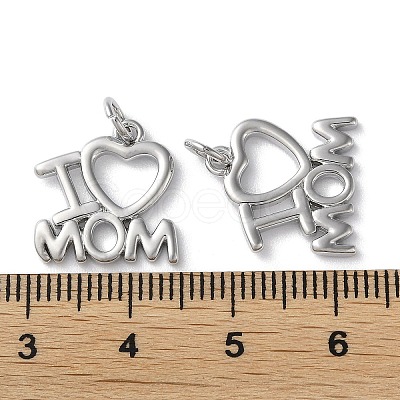 Mother's Day Rack Plating Brass Charms KK-P245-05P-1