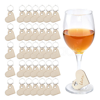 Globleland 1 Set Wood Wine Glass Charms AJEW-GL0001-65-1