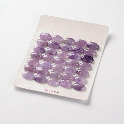 Natural Amethyst Gemstone Oval Cabochons X-G-J329-13-8x10mm-1