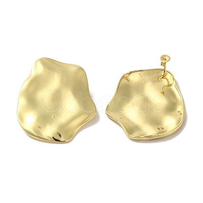 Brass Stud Earrings EJEW-R162-10G-1