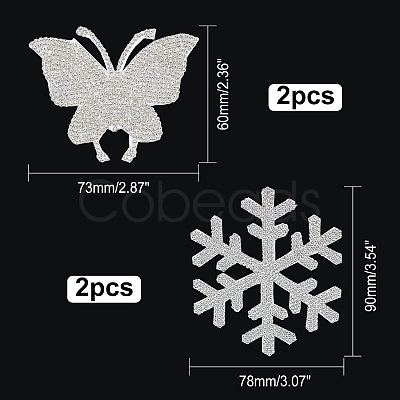 Snowflake Shape Glass Rhinestone Car Stickers RB-WH0002-02-1