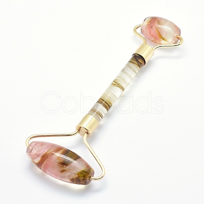 Tigerskin Glass Brass Face Massager MRMJ-G009-17G-1