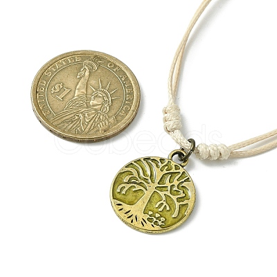 3Pcs 3 Color Alloy Enamel Tree of Life Pendant Necklaces Set NJEW-JN04520-1