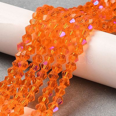 Transparent Electroplate Glass Beads Strands EGLA-A039-T4mm-L11-1