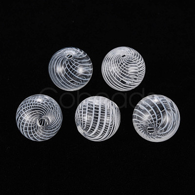 Transparent Handmade Blown Glass Globe Beads GLAA-T012-33C-1