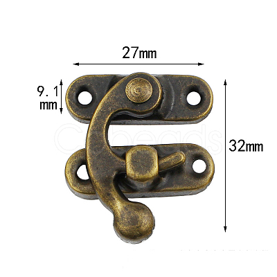 Zinc Alloy Wooden Box Lock Catch Clasps PURS-PW0001-110A-1