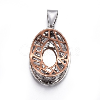 304 Stainless Steel Hollow Pendants STAS-O124-12M-1