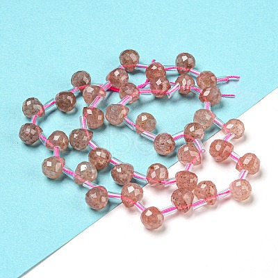 Synthetic Strawberry Quartz Beads Strands G-H297-B16-02-1