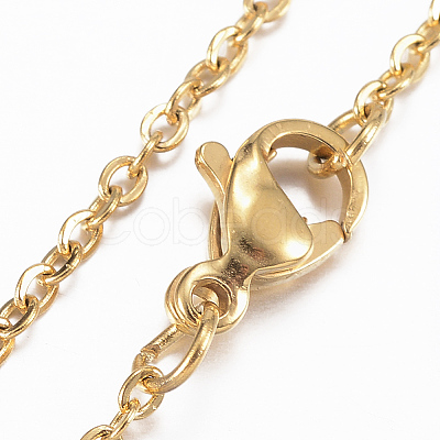 304 Stainless Steel Cable Chains Necklaces NJEW-L450-02G-1