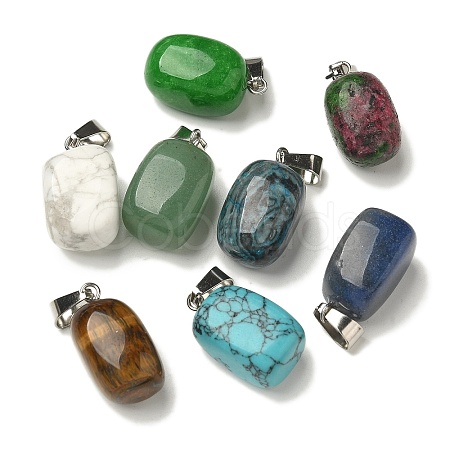 Natural & Synthetic Mixed Gemstone Pendants G-Z067-03P-01-1