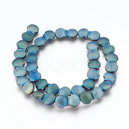 Electroplated Non-magnetic Synthetic Hematite Beads Strands G-P392-T09-1