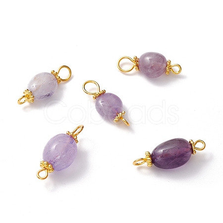Natural Amethyst Links Connectors PALLOY-JF01091-01-1