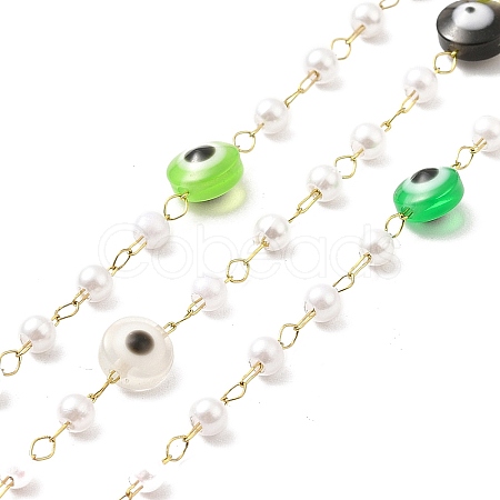 Handmade Evil Eye and Glass Pearl Beaded Chains CHS-I019-04G-1