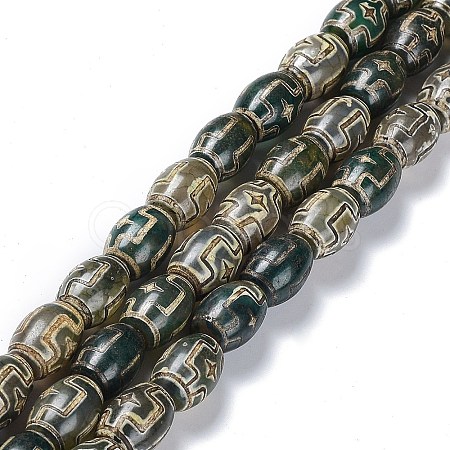 Tibetan Style dZi Beads Strands TDZI-E005-01P-1