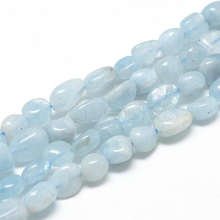 Natural Aquamarine Beads Strands G-R445-6x8-36-1