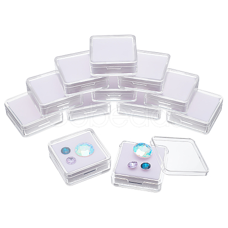 Transparent Acrylic Loose Diamond Display Boxes CON-WH0087-54B-1