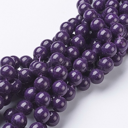 Natural Mashan Jade Round Beads Strands X-G-D263-10mm-XS11-1