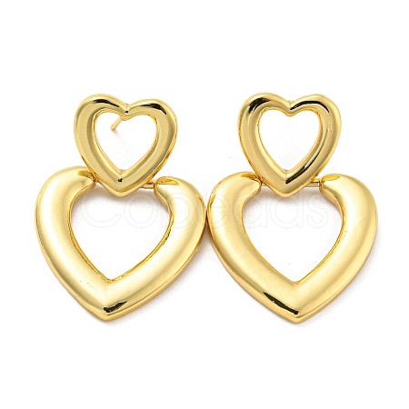Heart Stud Earrings EJEW-G355-19G-1