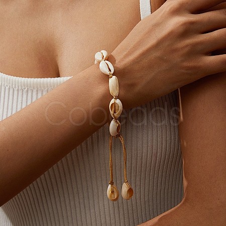 Bohemian Shell Braided Bead Bracelets KG5973-6-1