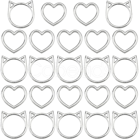 BENECREAT 24Pcs 2 Style Alloy Linking Rings FIND-BC0003-32-1