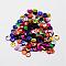 Plastic Paillette Beads, Semi-cupped Sequins Beads, Center Hole, Mixed Color, 8x0.5mm, Hole: 1mm