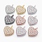 Brass Micro Pave Cubic Zirconia Pendants, Heart, Clear, Mixed Color, 27.5x29x3.5mm, Hole: 3x2.5mm