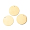 Ion Plating(IP) 201 Stainless Steel Pendants, Flat Round, Golden, 30x30x1mm, Hole: 2.2mm