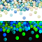 Olycraft 180Pcs 6 Colors Round Glass Beads Strand, Luminous Glow in the Dark, Mixed Color, 6mm, Hole: 0.5mm, 30Pcs/color