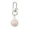 Natural Shiva Eye Shell Pendant Decorations, Alloy Swivel Clasps Charms for Bag Key Ornaments, Platinum, 61mm