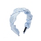 Pleated Cloth Hair Bands with Plastic Imitation Pearl Decor, Headwear Hair Accessories, Light Sky Blue, 120x45mm