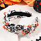 Halloween Theme Skull Cloth Hair Bands, for Women Girls, White, 165x130x30mm