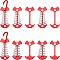 SUPERFINDINGS 10Pcs Aluminum Alloy Tent Peg, with Spring, Camping Accessories, Red, 67x36x4mm, Hole: 7mm