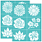 Self-Adhesive Silk Screen Printing Stencil, for Painting on Wood, DIY Decoration T-Shirt Fabric, Turquoise, Flower, 280x220mm