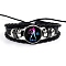 Constellation PU Leather & Glass Triple Layer Multi-strand Bracelets, Braided Adjustable Bracelets, Libra, 7-1/8 inch(18cm)