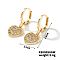 Elegant Japanese Style Copper & Zircon & Diamond Hoop Earrings, Fashionable and Versatile Accessories, Golden, Heart, 26x11mm