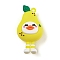 Cartoon PVC Plastic Big Pendants, Pear Duck Charm, Yellow, 54x28.5x23mm, Hole: 3mm