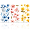 3 Sheets 3 Styles Flower PVC Waterproof Decorative Stickers, Self Adhesive Floral Decals for Furniture Decoration, Flower, 300x150mm, 1 sheet/style