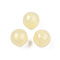 Opaque Acrylic Beads, Two Tone Color, with Glitter Powder, Round, Lemon Chiffon, 15.5x15mm, Hole: 2mm, about 210pcs/500g