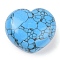 Synthetic Turquoise Thumb Massage Stone, Heart Pocket Palm Stones, for Relaxing, Pain Relief, 40~41x45x24~26mm